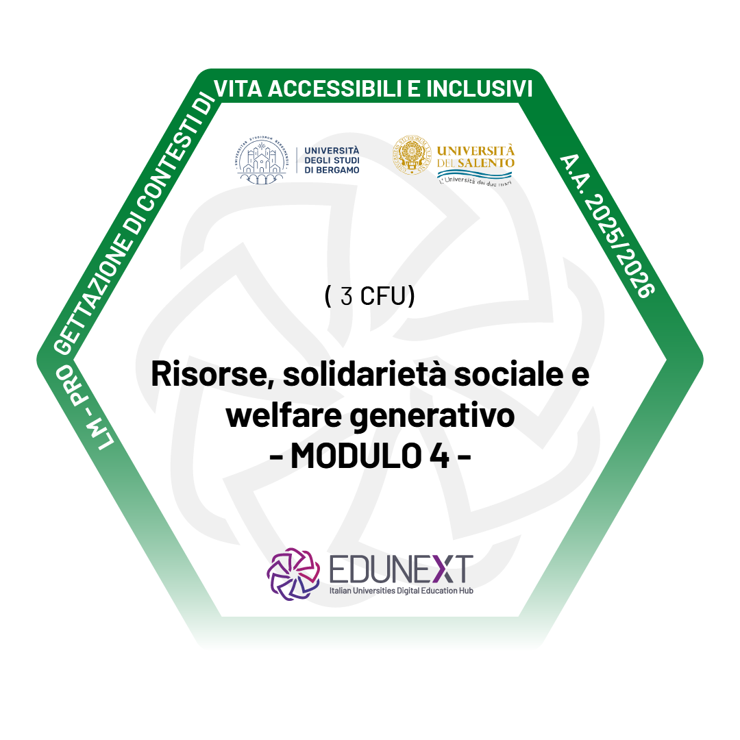 C1.M4. Risorse, solidarietà sociale e welfare generativo