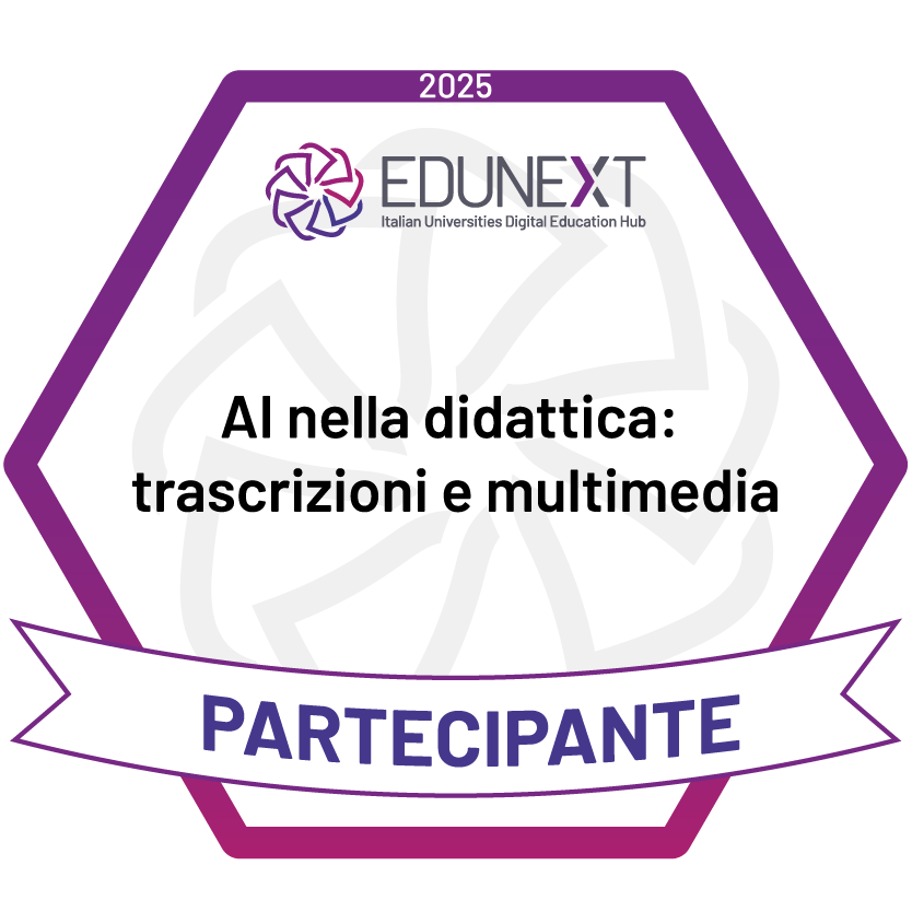 Intelligenza artificiale per la didattica universitaria: ambienti e strumenti per la produzione di contenuti didattici | Partecipante