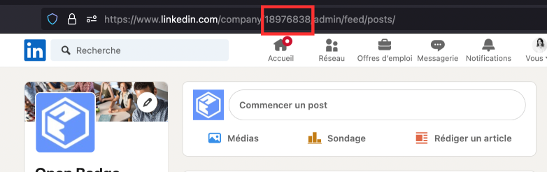 Identifiant de votre page linkedin