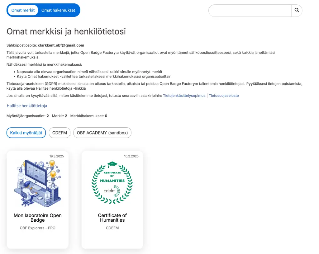 Hae digitaaliset merkkisi